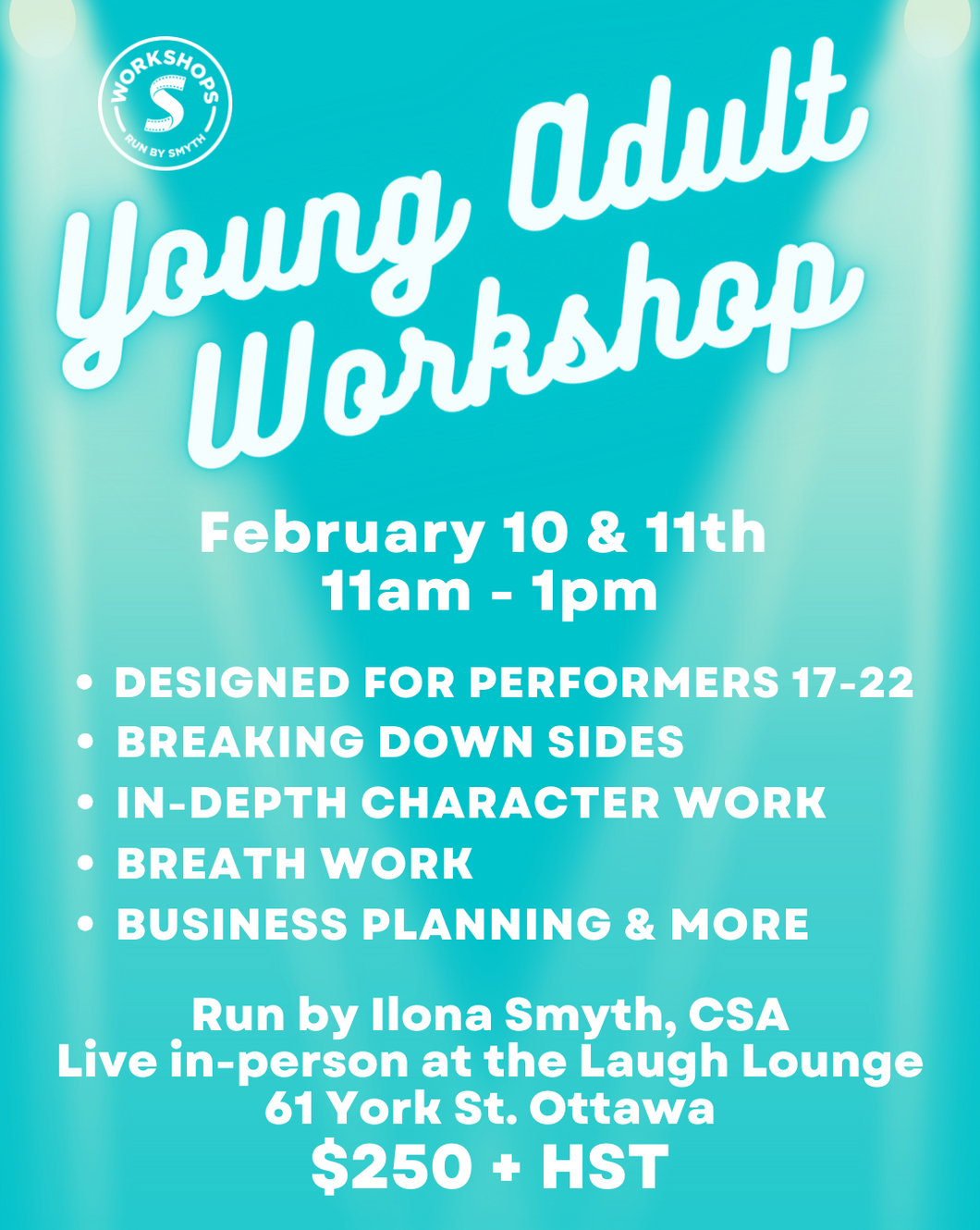 2-Part Young Adult Audition Workshop February 10 & 11th