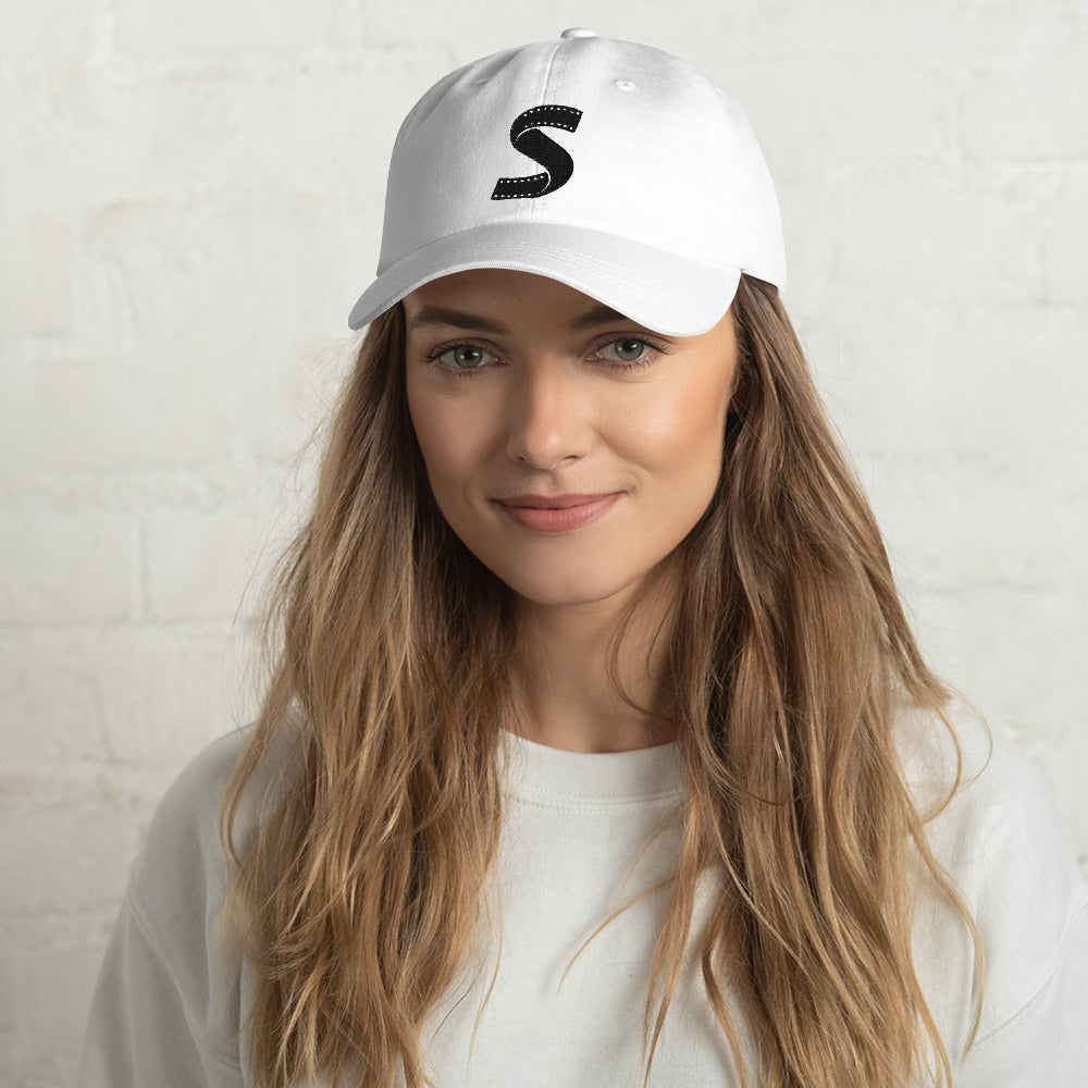Dad Hat Black on White