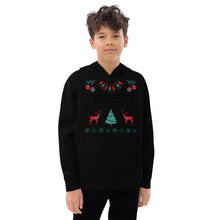 Load image into Gallery viewer, Kids Holiday fleece hoodie
